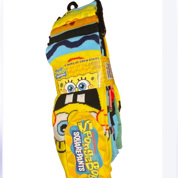 SpongeBob Squarepants Other - NWT SpongeBob SquarePants Vibrant Crew Socks Collection 6 Pairs